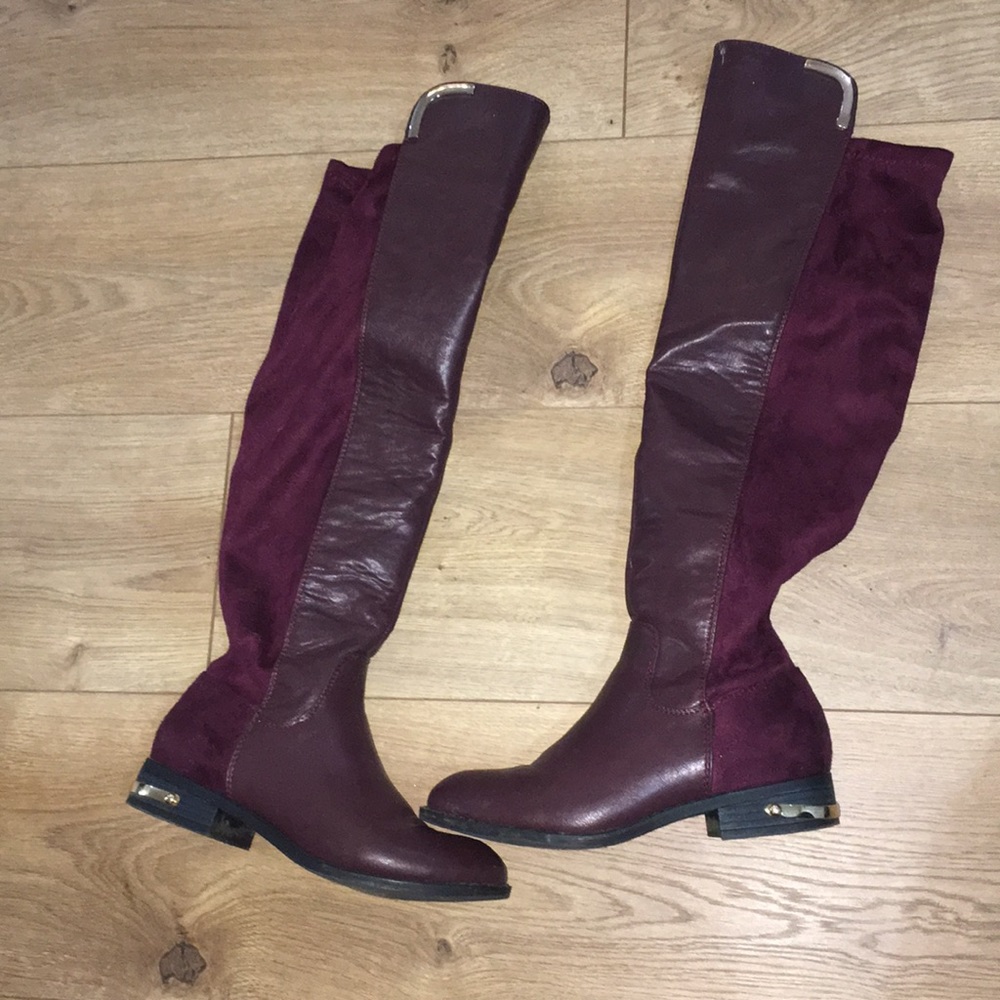 Burgundy boots
